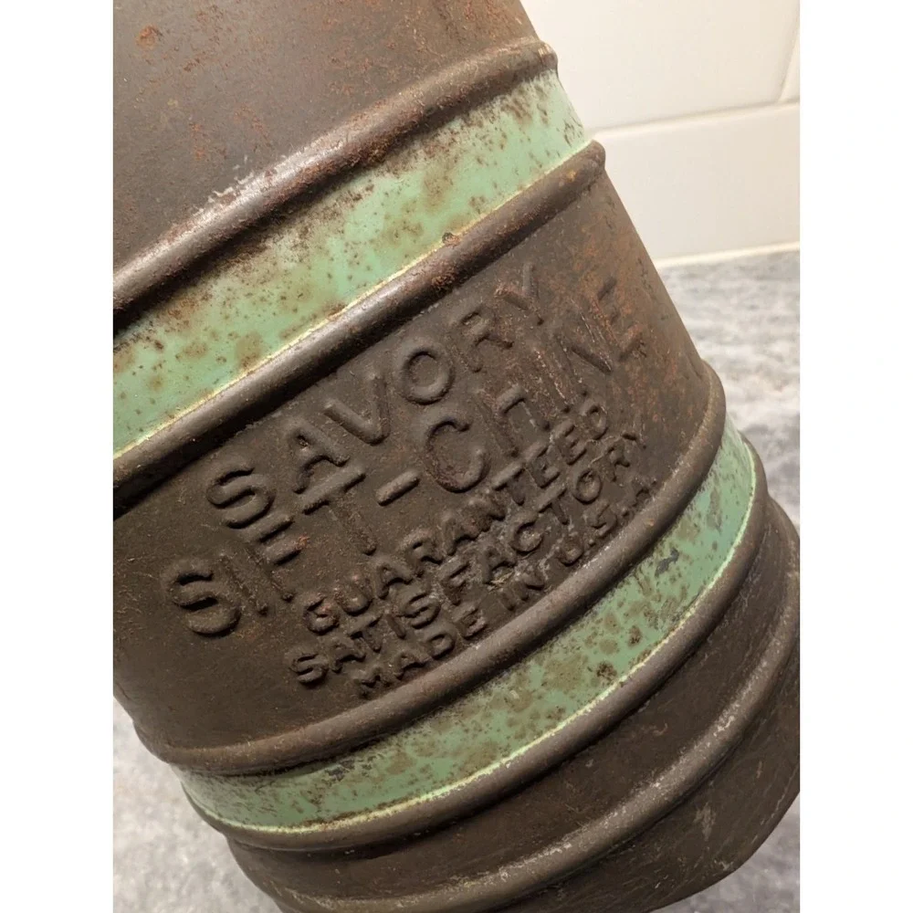 Vintage‎ Savory Sift-Chine Sifter with Green Stripes, Made In USA